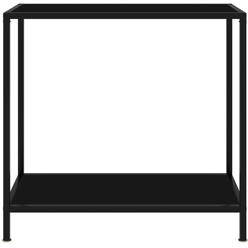  Konzolni stol crni 80 x 35 x 75 cm od kaljenog stakla Slike
