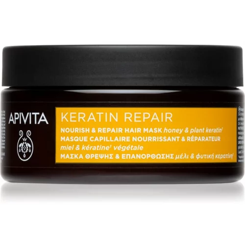 Apivita Keratin Repair obnavljajuća maska za oštećenu kosu s keratinom 200 ml