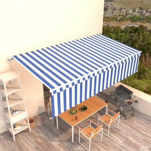 Tenda Ročno zložljiva tenda s senčilom 6x3 m modra in bela, (20702795)