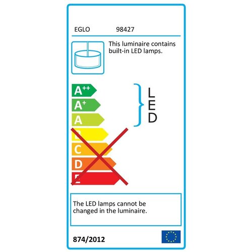 Eglo Hornitos-c visilica/1, led, 37w, rgb-bijela, prom 755, krom/bijela Slike