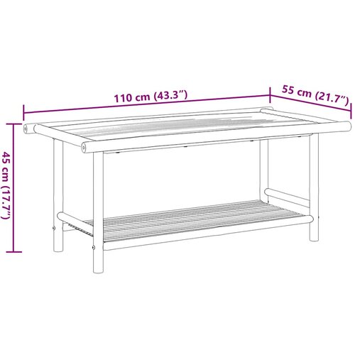  Stolić za kavu 110 x 55 x 45 cm bambus Slike