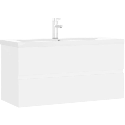  Ormarić s ugrađenim umivaonikom bijeli konstruirano drvo Bijela 90 x 38.5 x 45 cm Slike