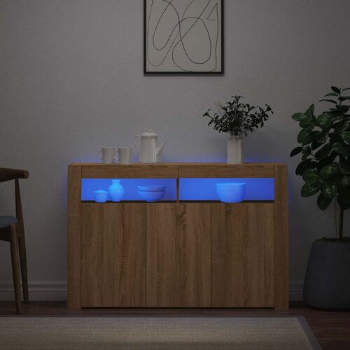  Komoda s LED svjetlima boja hrasta sonome 115,5 x 30 x 75 cm Cijene