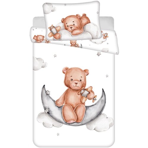 Jerry Fabrics Pamučna dječja posteljina za dječji krevetić 100x135 cm Medvídek "Plane" – Cijene