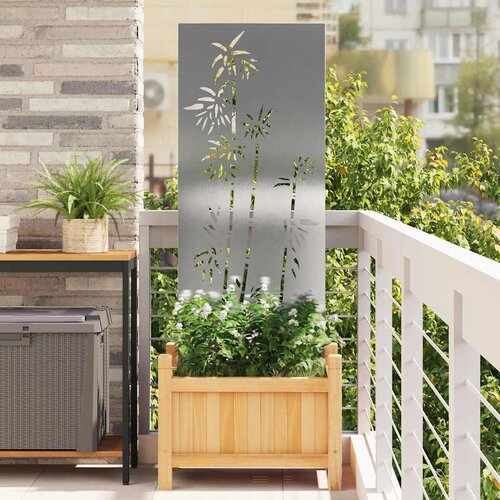 vidaXL Privatnost u vrtu Cvjetni Srebrno 50 x 140 cm Nehrđajući čelik Cijene