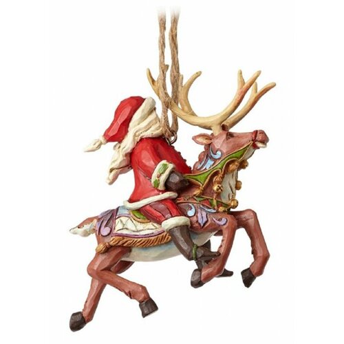 Jim Shore Santa Riding Reindeer Hanging Ornament Figure Slike