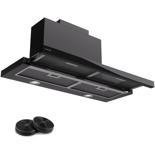 Klarstein mariana 90 neo, ravna kuhinjska napa, 491 m&amp;sup3;/h, ekstrakcija/recirkulacija zraka, led, eek c Slike