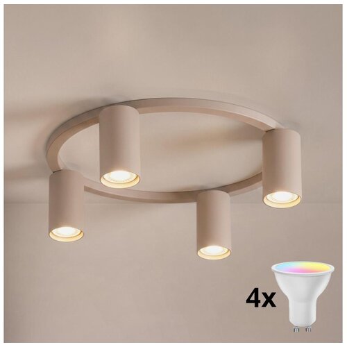 Brilagi LED RGBW prigu&amp;scaron;iva stropna svetiljka SELE 4xGU10/6,5W/230V bež Slike