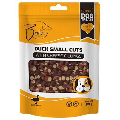 BESTA Poslastica za pse Small Cuts, Pačetina i sir, 80 g Slike