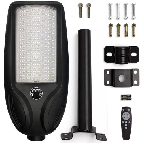 LED solarna ulična lampa VENICE 200W/12000 mAh IP65 crna, sa senzorom i prigu&amp;scaron;iva + daljinski upravljač Slike