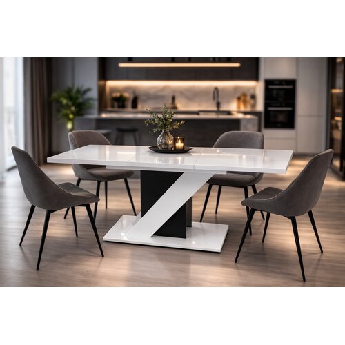 GENERIK Jedilna miza Veneto &ndash; Black/White HG (full lacquered) table top 32mm, (5000486172) Cene