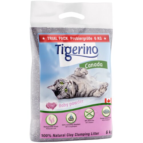 Tigerino Canada Style / Premium pesek za mačke - z vonjem otro&amp;scaron;kega pudra - 6 kg Slike
