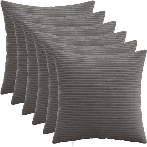  Presvlaka za jastuk 6 pcs HEERLEN Tamnosiva 40 x 40 cm Kord Cene