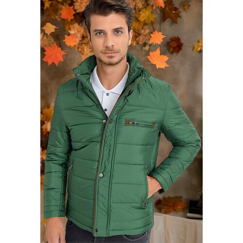 Dewberry M8625 MEN&amp;#039;S COAT-PLAIN GREEN Slike
