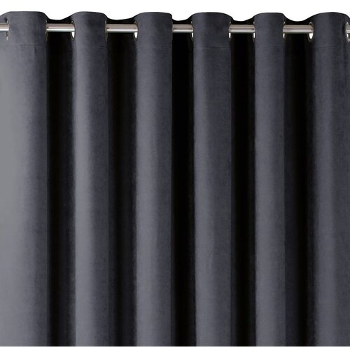  Curtain MILANA color graphite style classic silver silver metal eyelets chenille 280x270 HOMEDE Cijene