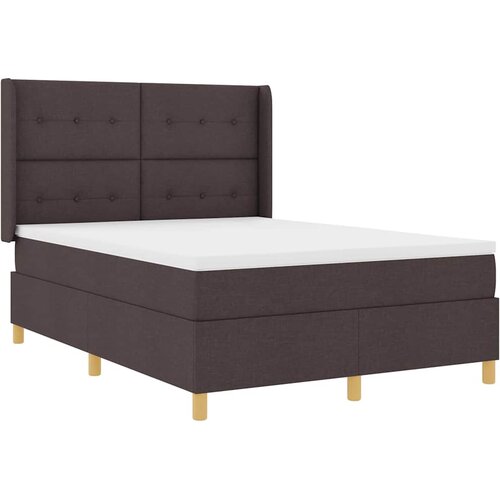  Krevet s opruga kutije s LED trakama Smeđa 140 x 190 cm tkanina Slike
