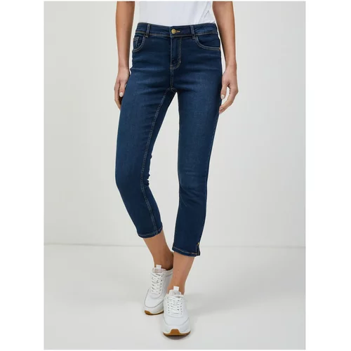 Orsay Dark Blue Shortened Slim Fit Jeans - Women