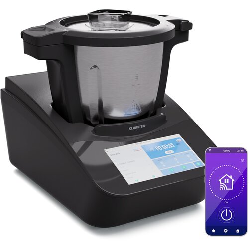 Klarstein Aria Grande, kuhinjski robot, 1700 W, 4,7 l, upravljanje z aplikacijami, parni nastavek, 7' TFT zaslon Cene