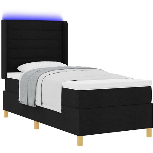 vidaXL Uzglavlje s madracem i LED-om Crno 80x200 cm Tkanina Cene