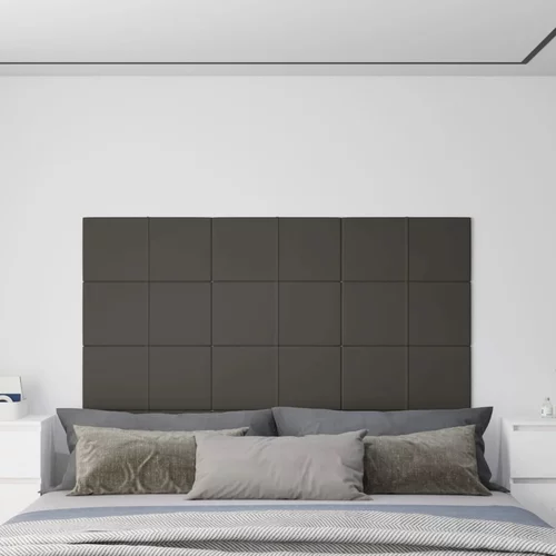 vidaXL Stenski paneli 12 kosov temno sivi 60x30 cm žamet 2,16 m²