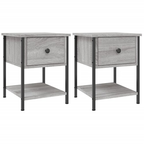 Maison Chic Dvo delni komplet Nočne omarice - Nočne mize siva sonoma 34x35,5x45 cm inženirski les, (21687680) Slike