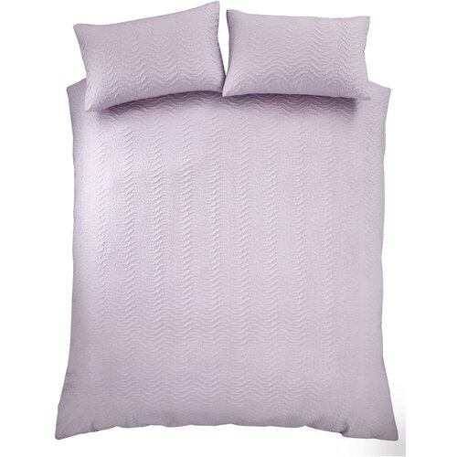 Catherine Lansfield Posteljina za bračni krevet/za produženi krevet od krepa u boji lavande 230x220 cm Heatset Wave – Cijene
