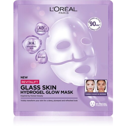 L´Oréal Paris Revitalift Filler Glass Skin hidrogel maska s posvjetljujućim učinkom 25 g Cijene