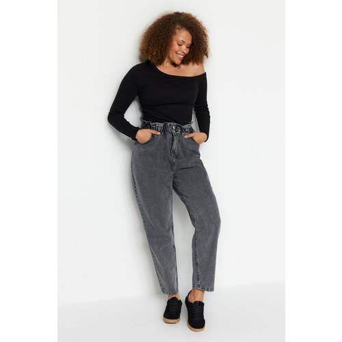 Trendyol Curve Plus Size Jeans - Gray - Mom Cene
