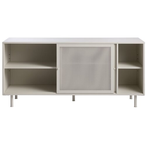 Unique Furniture Bela kovinska nizka komoda z drsnimi vrati 160x75 cm Veep &amp;ndash; Slike