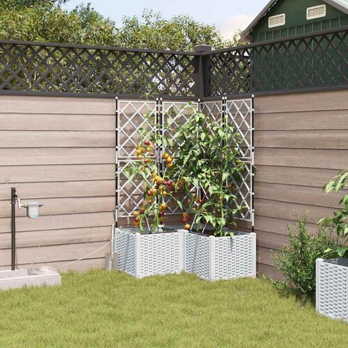  Vrtna saksija 3 pcs Bijeli 80 x 80 x 142 cm Plastika Cene