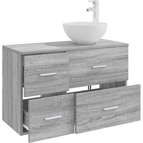  Set namje&amp;scaron;taja za kupaonicu 2 kom. Siva Sonoma 49,5 x 41 x 80 cm Slike