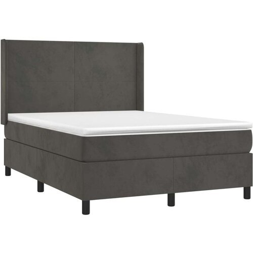  Box spring s madracem LED tamnosivi 140x190 cm bar&amp;scaron;un Slike