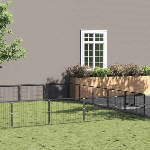  Kavez za pse crni 35 m² čelični Cene