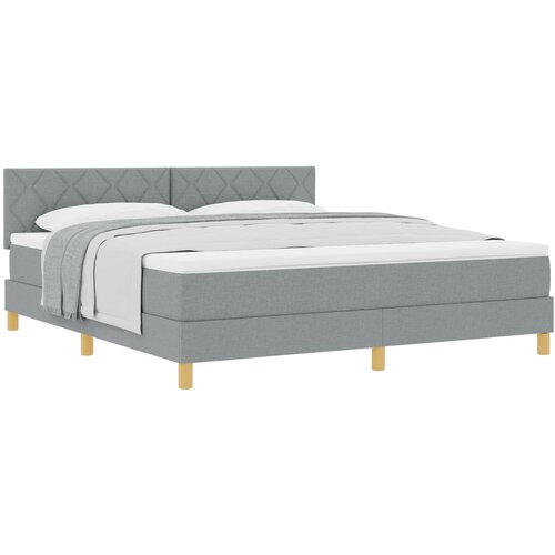 VidaXL Postelja na vzmetenje z vzmetnico svetlo siva 180x200 cm Tkanina Slike