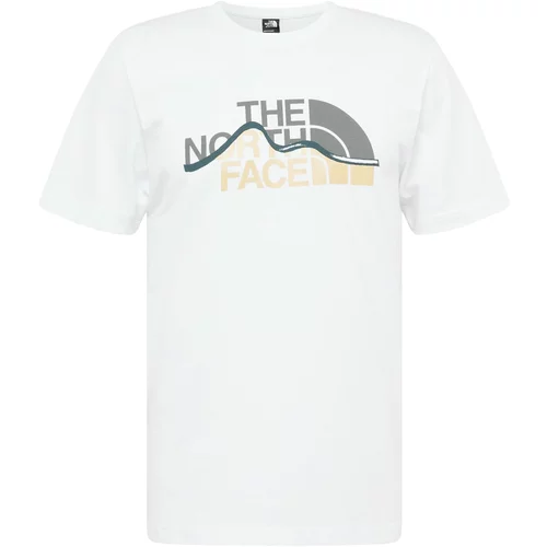 The North Face Majica 'MOUNTAIN LINE' bež / tamno zelena / bijela