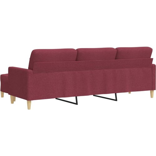  Trosjed s tabureom crvena boja vina 210 cm od tkanine Slike