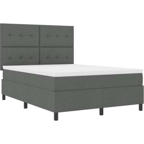  Krevet s madracem Tamno siva Tkanina 160 x 200 cm Madrac Slike