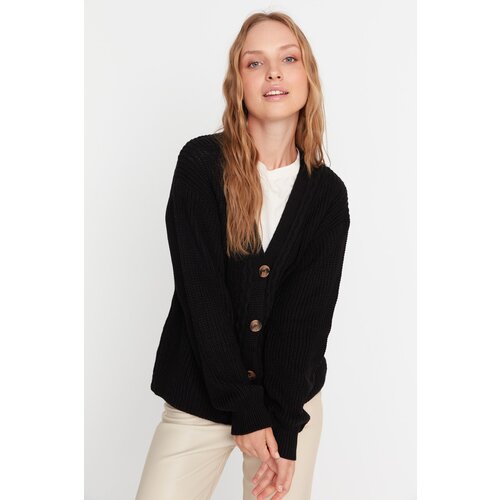 Trendyol Black Knitted Detailed Knitwear Cardigan Cijene