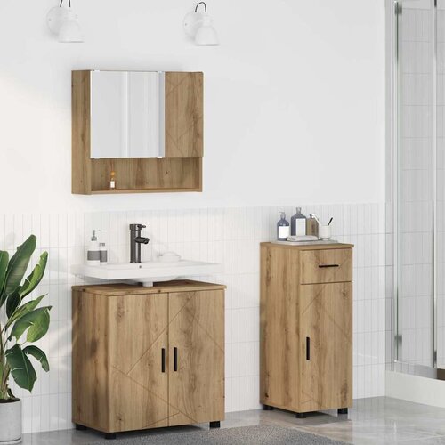 vidaXL Set namještaja za kupaonicu 3 pcs hrast artisan 61 x 35 x 64 cm Cijene