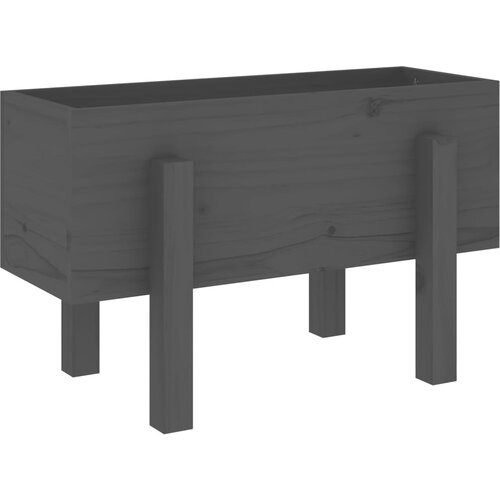 Maison Chic Vrtna visoka greda - cvetlična korita - Cvetlični Lonec siva 62x30x38 cm trdna borovina, (21790368) Slike