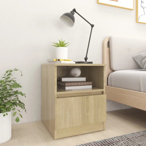 The Living Store Nočna omarica sonoma hrast 40x40x50 cm iverna plo&amp;scaron;ča - Nočna Omarica, (21432353) Slike