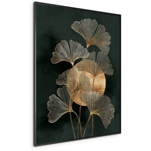 Styler Tiskana slika z okvirjem 60x80 cm Gold Ginkgo &amp;ndash; Slike