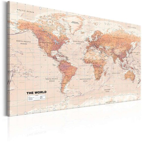  Slika - World Map: Orange World 90x60 Slike