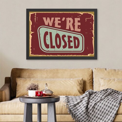 Wallity Uramljena slika We're Closed, 40x55 cm Cene