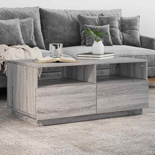  Stolić za kavu s LED svjetlima siva boja hrasta 90x49x40 cm Cijene