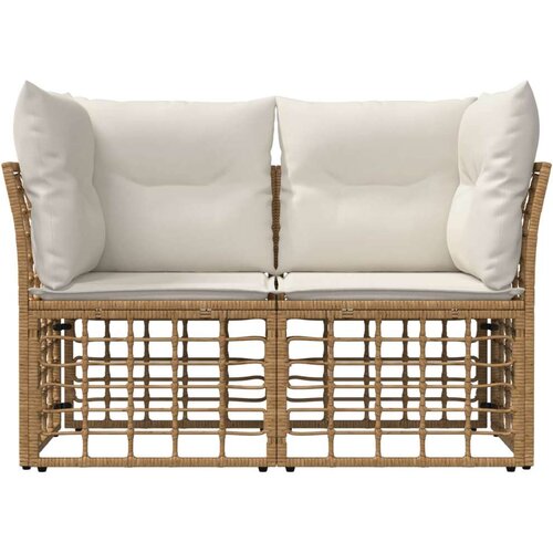  loveseat 2 pcs Prirodna i krema bijela poliratan - Prirodna i kremasto bijela Ravni Slike