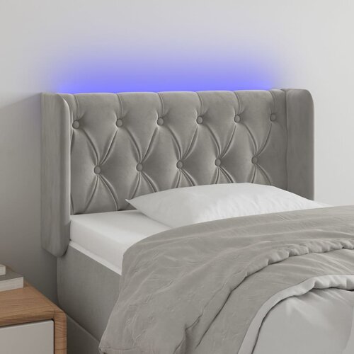  LED uzglavlje svjetlosivo 83x16x78/88 cm baršunasto Cene