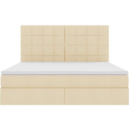  Krevet s od storage s madracem Krema 180 x 200 cm Lažna koža Slike