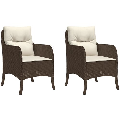 Maison Chic Vrtni stoli - Stol za vrt z blazinami 2 kosa rjav poli ratan JS2146, (21876972) Slike