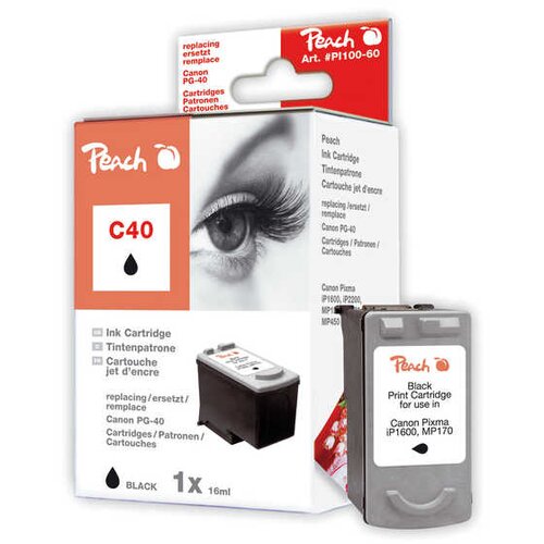 Peach Črnilo Canon PG-40 črna 23ml 313160, (20383401) Slike